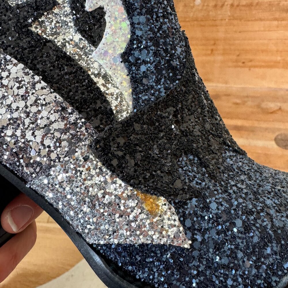 Zadig & Voltaire Cara Glitter Western Boots – Navy Leather - Picture 5 of 5